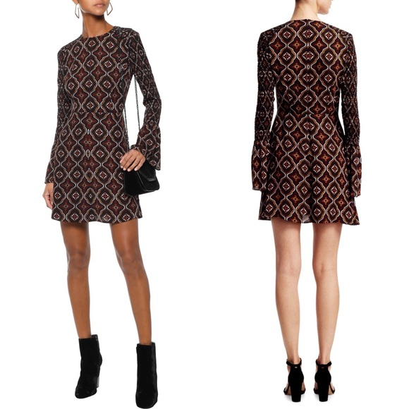 A.L.C. Dresses & Skirts - A.L.C Alexa Shirred Printed Silk-Crepe Mini Dress